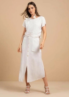 SAIA VISCOSE MIDI LISTRADA - loja online