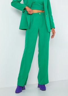 CALÇA EM ALFAIATARIA SOLTA WIDE LEG VERDE