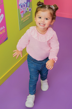 CALÇA JEANS INFANTIL COM STRASS - loja online