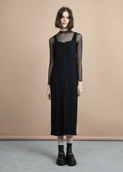 VESTIDO MALHA CANELADA MIDI - comprar online