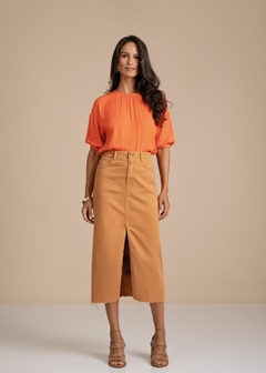 SAIA JEANS MIDI BEGE - loja online