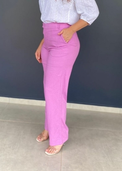 CALÇA EM LINHO RETA FEMININA na internet