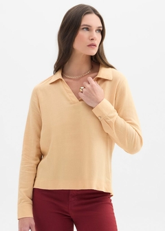 BLUSA LINHO DECOTE V FEMININA