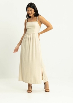 VESTIDO LINHO LONGO SEM MANGA - loja online