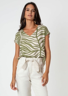 BLUSA EM VISCOSE SOLTA FEMININA ESTAMPADA