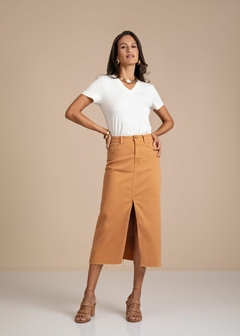 SAIA JEANS MIDI BEGE - comprar online