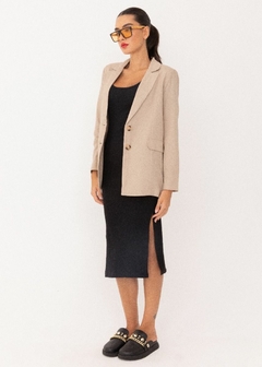 VESTIDO EM MALHA CANELADA FEMININO MIDI - comprar online