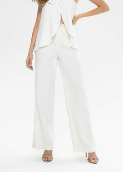 CALÇA SARJA WIDE LEG COM CINTO - loja online