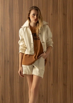 JAQUETA SARJA CROPPED FEMININA - comprar online