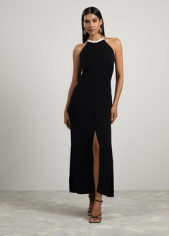 VESTIDO VISCOSE MIDI COM FENDA - loja online