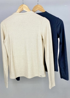 Blusa Lurex Gola Alta Feminina - Amsterdam Closet
