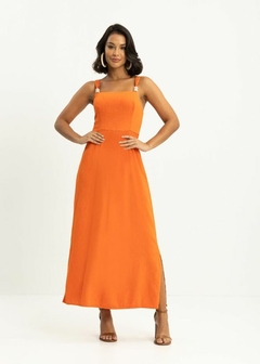 VESTIDO LINHO LONGO SEM MANGA - comprar online