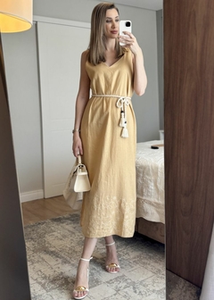 VESTIDO LINHO MIDI SOLTO