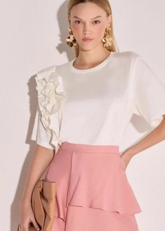 BLUSA MEIA MALHA COM BABADO FEMININO - loja online