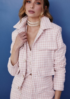 CASACO TWEED XADREZ FEMININO