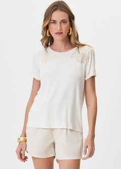 BLUSA LINHO SOLTA BORDADA - loja online