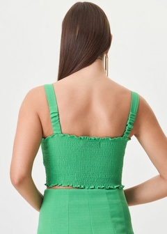 REGATA CROPPED LILI EM LINHO - Amsterdam Closet