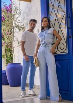 Imagem do CALÇA JEANS WIDE LEG COM BORDADO