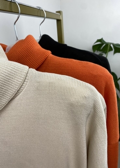 Blusa Tricot Solta Gola Alta Inverno Feminina - comprar online
