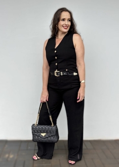 CALÇA ALFAIATARIA WIDE LEG COM CINTO - Amsterdam Closet