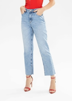 CALÇA JEANS CROPPED LOOSE FEMININA AZUL na internet