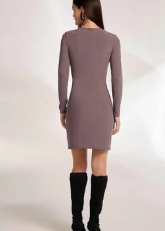 VESTIDO MALHA CANELADA CURTO FEMININO - loja online