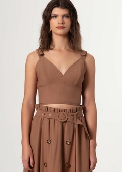REGATA CROPPED ALFAIATARIA SARJADA FEMININO