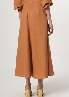 SAIA LINHO MIDI COM BOTÕES FRONTAL FEMININA - comprar online