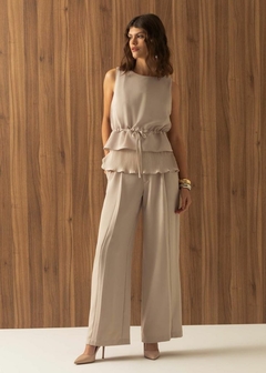 Calça Crepe Alfaiataria Wide Leg Comfy Feminina - Amsterdam Closet
