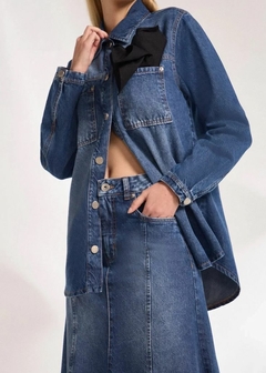 SAIA MAXI MIDI EM DENIM na internet