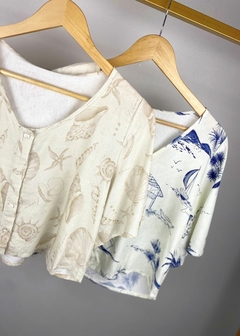 BLUSA CROPPED EM VISCOSE - comprar online