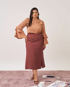 BLUSA CREPE COM BABADOS FEMININA - comprar online