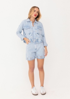 JAQUETA TATI JEANS COM BORDADO VAZADO - comprar online