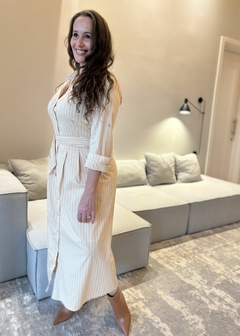 VESTIDO CHEMISE TRICOLINE LISTRA - Amsterdam Closet