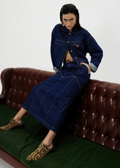 SAIA JEANS MIDI COM CINTO FEMININA