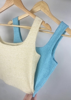 REGATA CROPPED MALHA CANELADA LUREX - loja online
