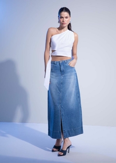 SAIA JEANS MIDI COM FENDA - comprar online