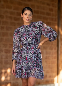 Vestido Tule Manga Longa Casual - comprar online