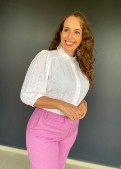 CALÇA EM LINHO RETA FEMININA - loja online