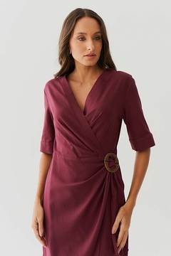 VESTIDO LINHO MIDI TRASPASSADO FEMININO na internet