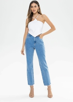 CALÇA JEANS FEMININA MOM AZUL - comprar online