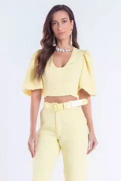 *BLUSA CROPPED MANGA PUFF - Amsterdam Closet
