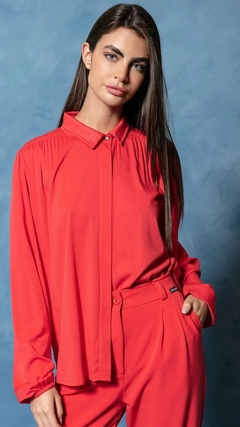 Imagem do CAMISA EM TECIDO MANGAS BUFANTES FEMININA