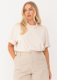 BLUSA EM MALHA FEMININA BEGE