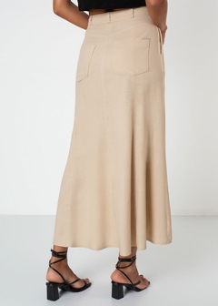 SAIA LINHO MIDI BEGE - comprar online