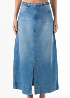 Imagem do SAIA JEANS MIDI COM FENDA
