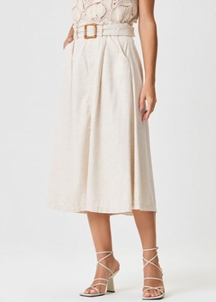 SAIA LINHO MIDI COM CINTO - comprar online