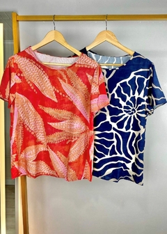 BLUSA EM VISCOSE FEMININA MANGA CURTA - loja online