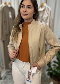 Jaqueta Couro Sintético Casual Feminina - Amsterdam Closet