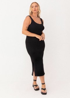 VESTIDO MALHA CANELADA MIDI